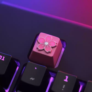 Pink red cherry blossom keycap